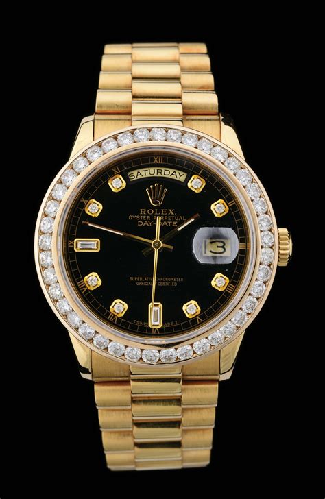 rolex black dial diamonds|rolex gold with diamonds price.